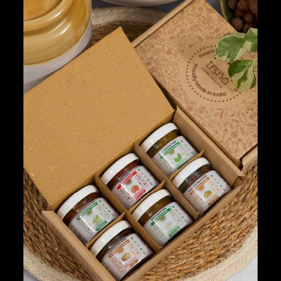 A selection of Trsna pickle jars from across India