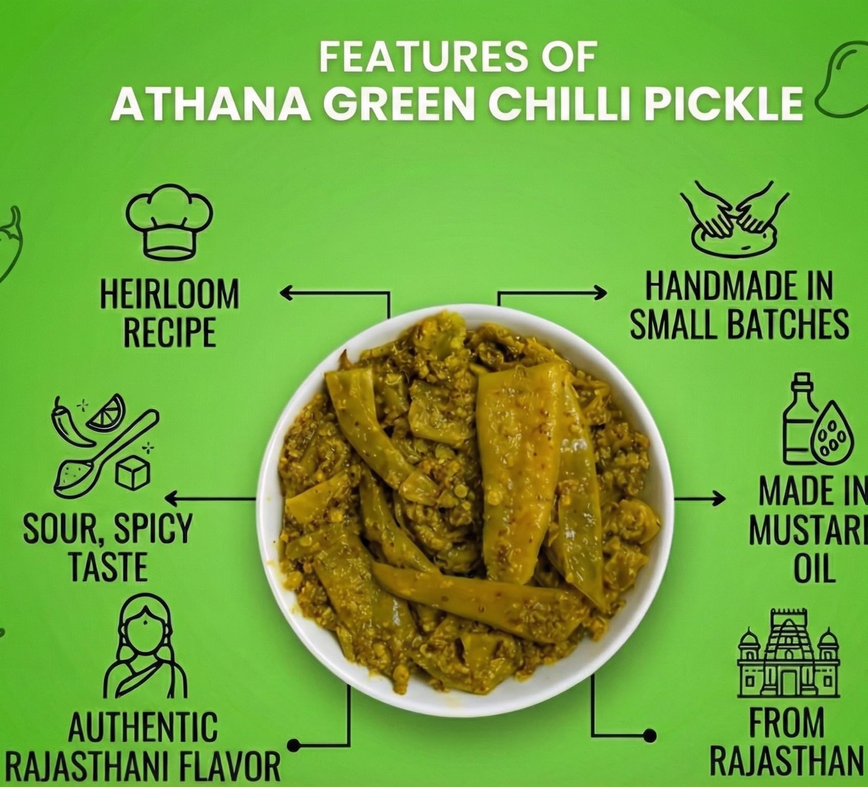Athana Green Chilli Pickle