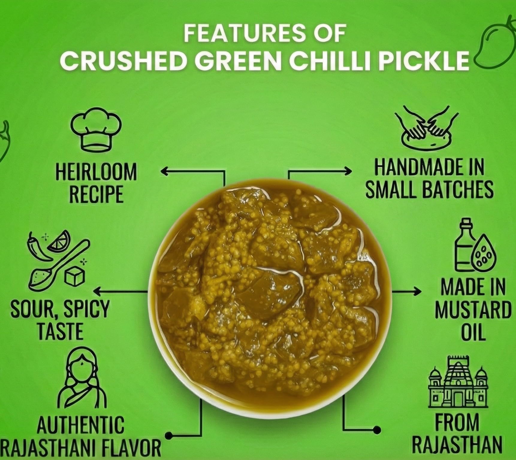 Crushed Green Chilli Pickle